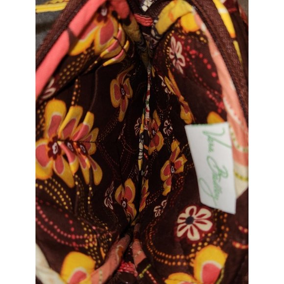 Vera Bradley Mini Hipster Crossbody Bag Handbag and Wallet Floral Brown Yellow - Picture 10 of 15